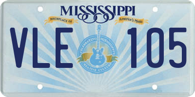 MS license plate VLE105