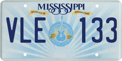 MS license plate VLE133
