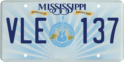 MS license plate VLE137