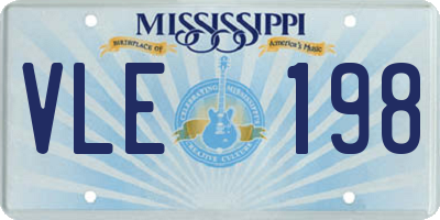 MS license plate VLE198