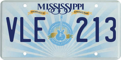 MS license plate VLE213