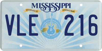 MS license plate VLE216