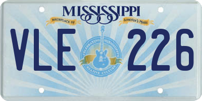MS license plate VLE226