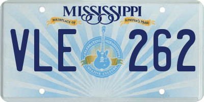 MS license plate VLE262