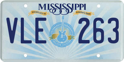 MS license plate VLE263