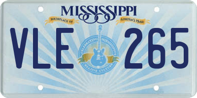 MS license plate VLE265