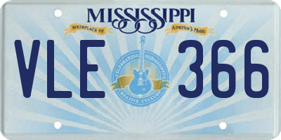 MS license plate VLE366