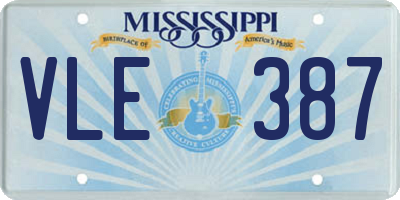 MS license plate VLE387