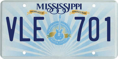 MS license plate VLE701