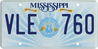 MS license plate VLE760