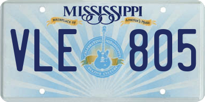 MS license plate VLE805
