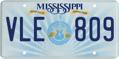 MS license plate VLE809
