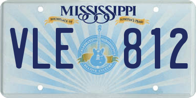 MS license plate VLE812