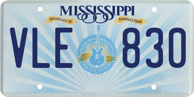 MS license plate VLE830