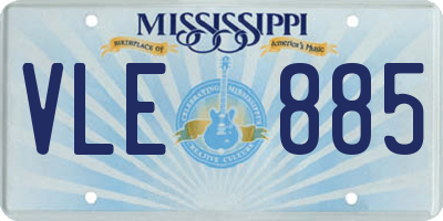 MS license plate VLE885