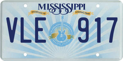 MS license plate VLE917