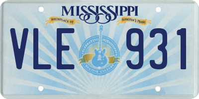 MS license plate VLE931