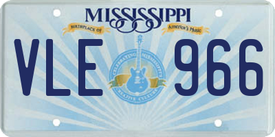 MS license plate VLE966