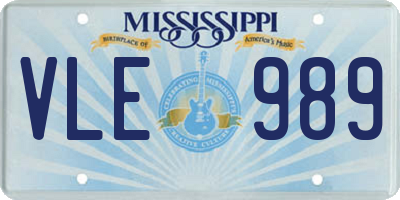MS license plate VLE989