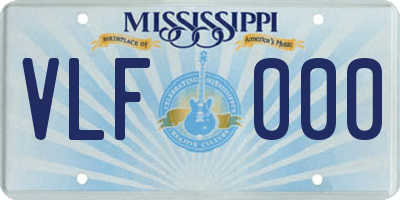 MS license plate VLF000