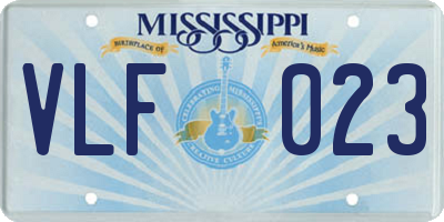 MS license plate VLF023