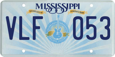 MS license plate VLF053