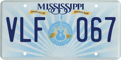 MS license plate VLF067