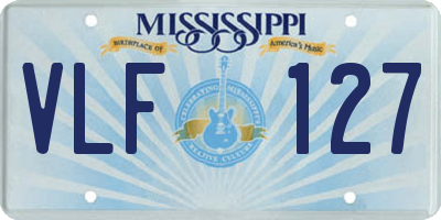 MS license plate VLF127