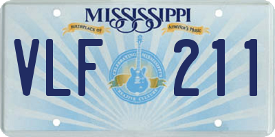 MS license plate VLF211