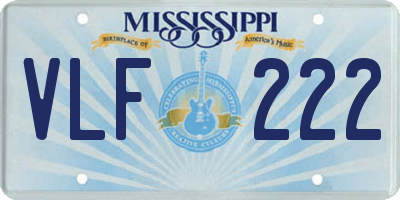 MS license plate VLF222