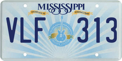 MS license plate VLF313