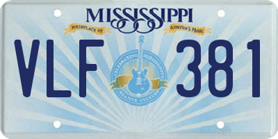 MS license plate VLF381