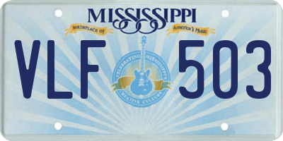MS license plate VLF503