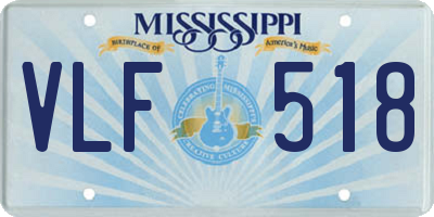 MS license plate VLF518