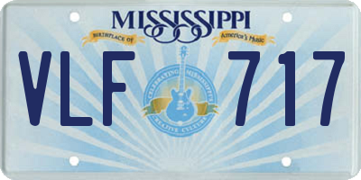 MS license plate VLF717