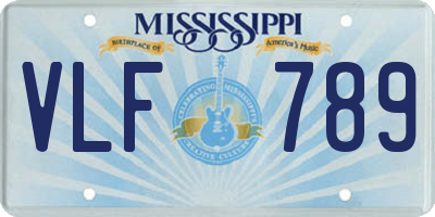 MS license plate VLF789
