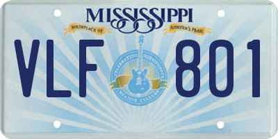 MS license plate VLF801
