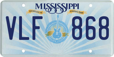 MS license plate VLF868