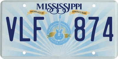 MS license plate VLF874