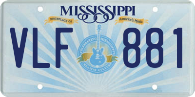 MS license plate VLF881