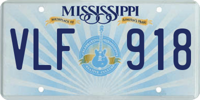 MS license plate VLF918