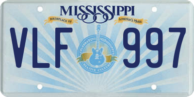 MS license plate VLF997