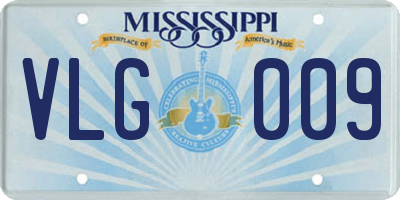 MS license plate VLG009