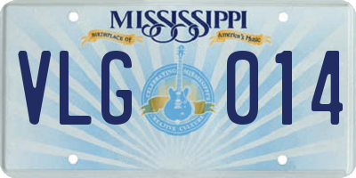 MS license plate VLG014