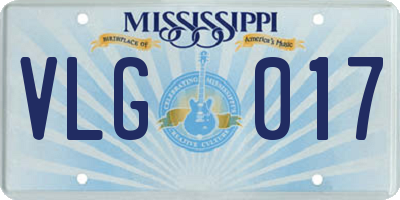 MS license plate VLG017