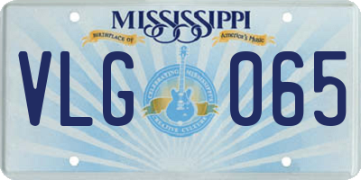 MS license plate VLG065