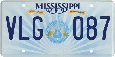 MS license plate VLG087
