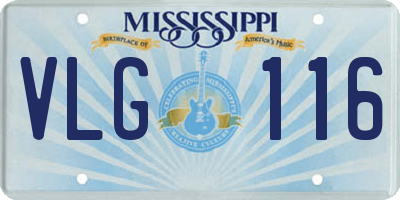 MS license plate VLG116