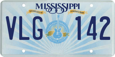 MS license plate VLG142