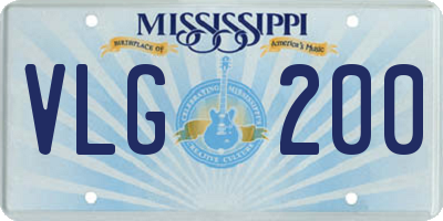 MS license plate VLG200